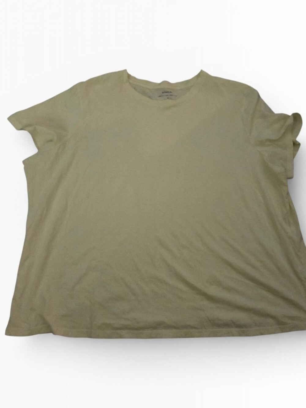VINCE  Women's 3X Light Yellow Short Sleeve Crew‎ Neck Pima Cotton T-shirt Top